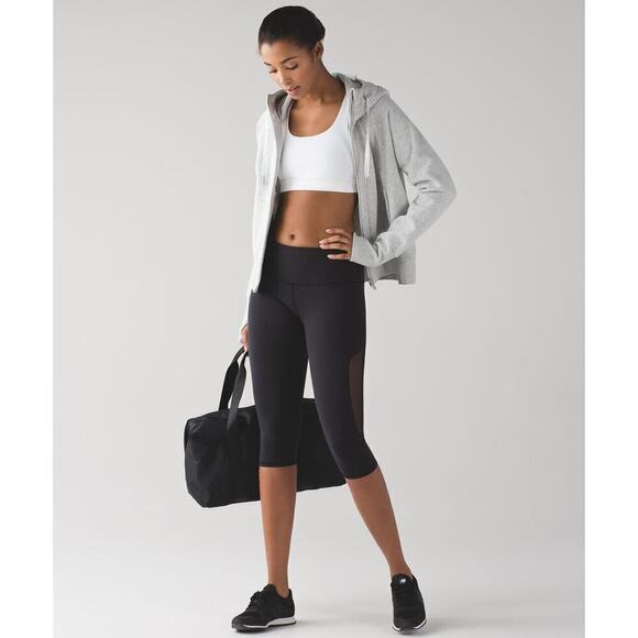 Lululemon Leggings Reveal Crop 15" Yoga Vent Seamless Women's XS Black - Picture 2 of 11